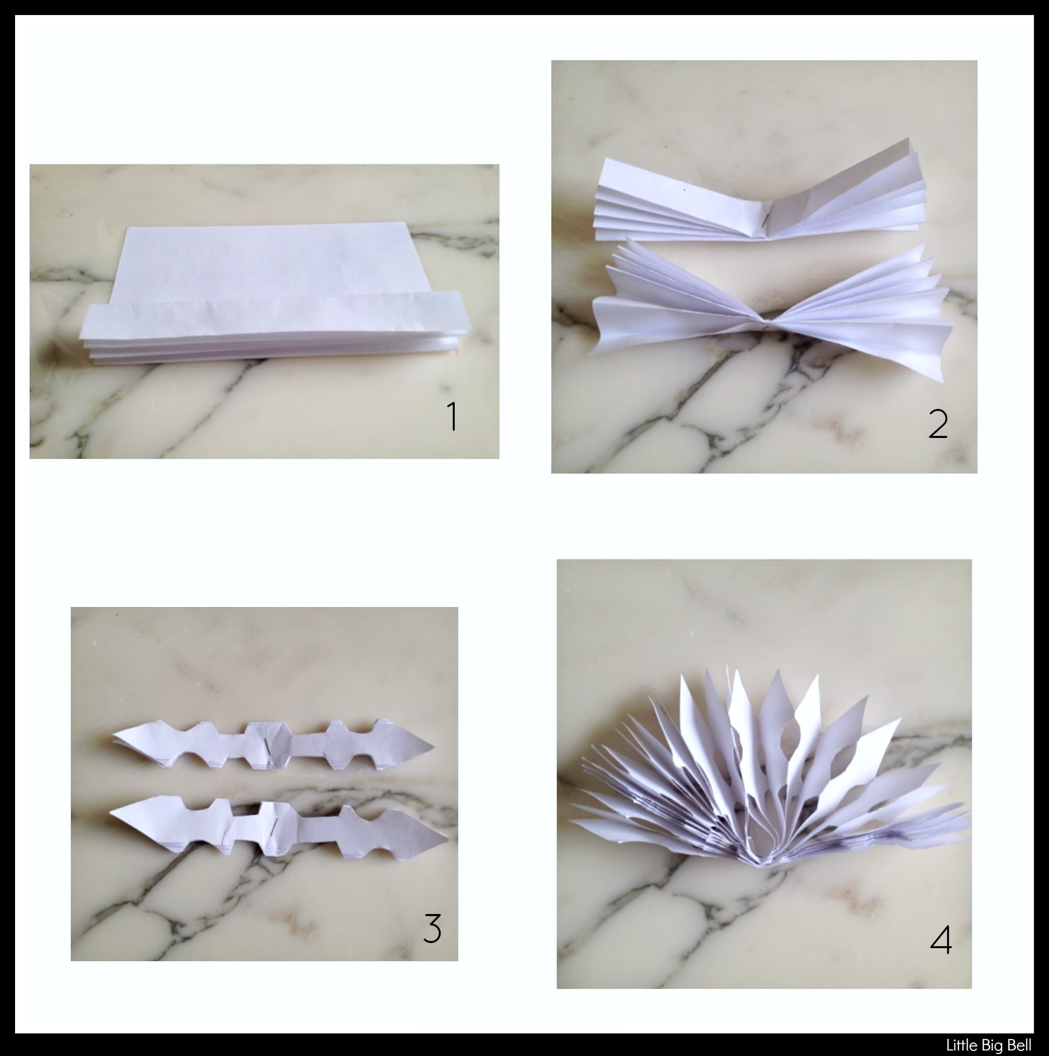 littleBIGBELL How to make a Christmas paper snowflake - Guest tutorial by Caroline Tan
