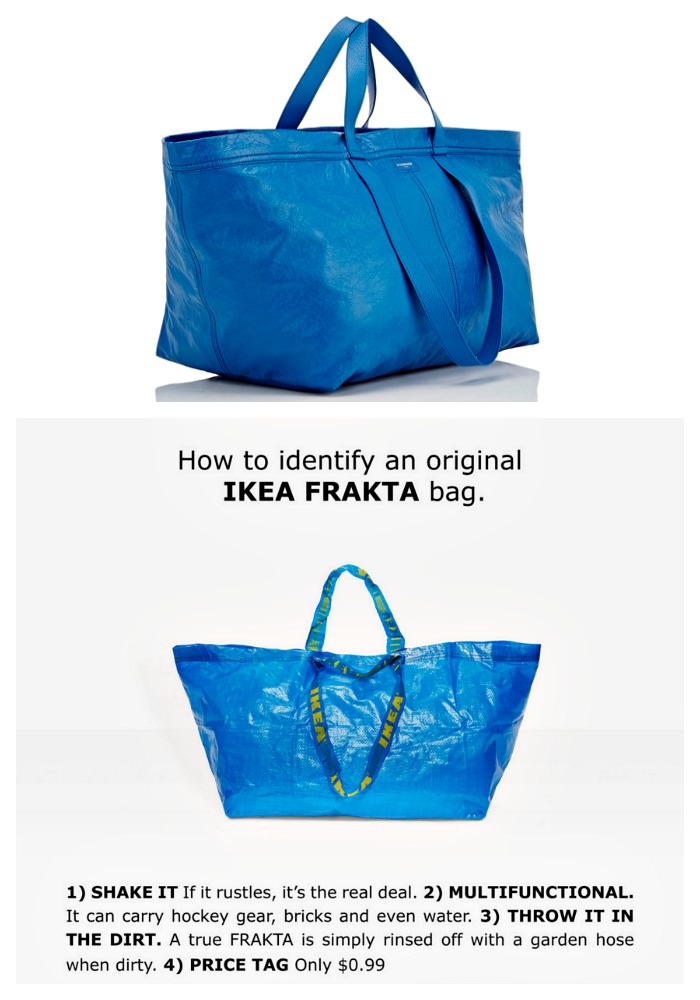 IKEA genuine canvas bag co branded IKEA off white shopping bag Limited  Edition cowhide bag co branded bag