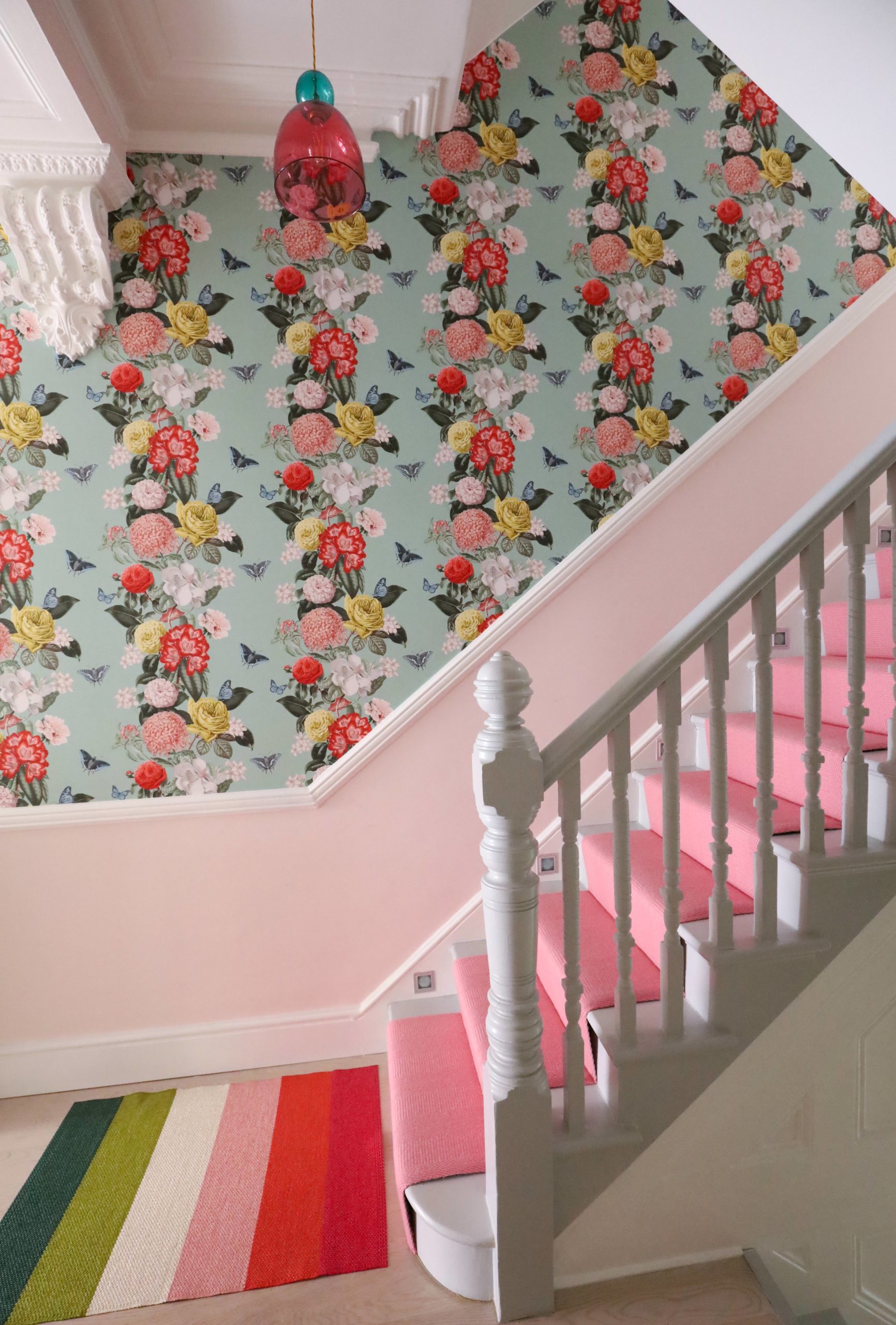 pink stair runner from Bowloom