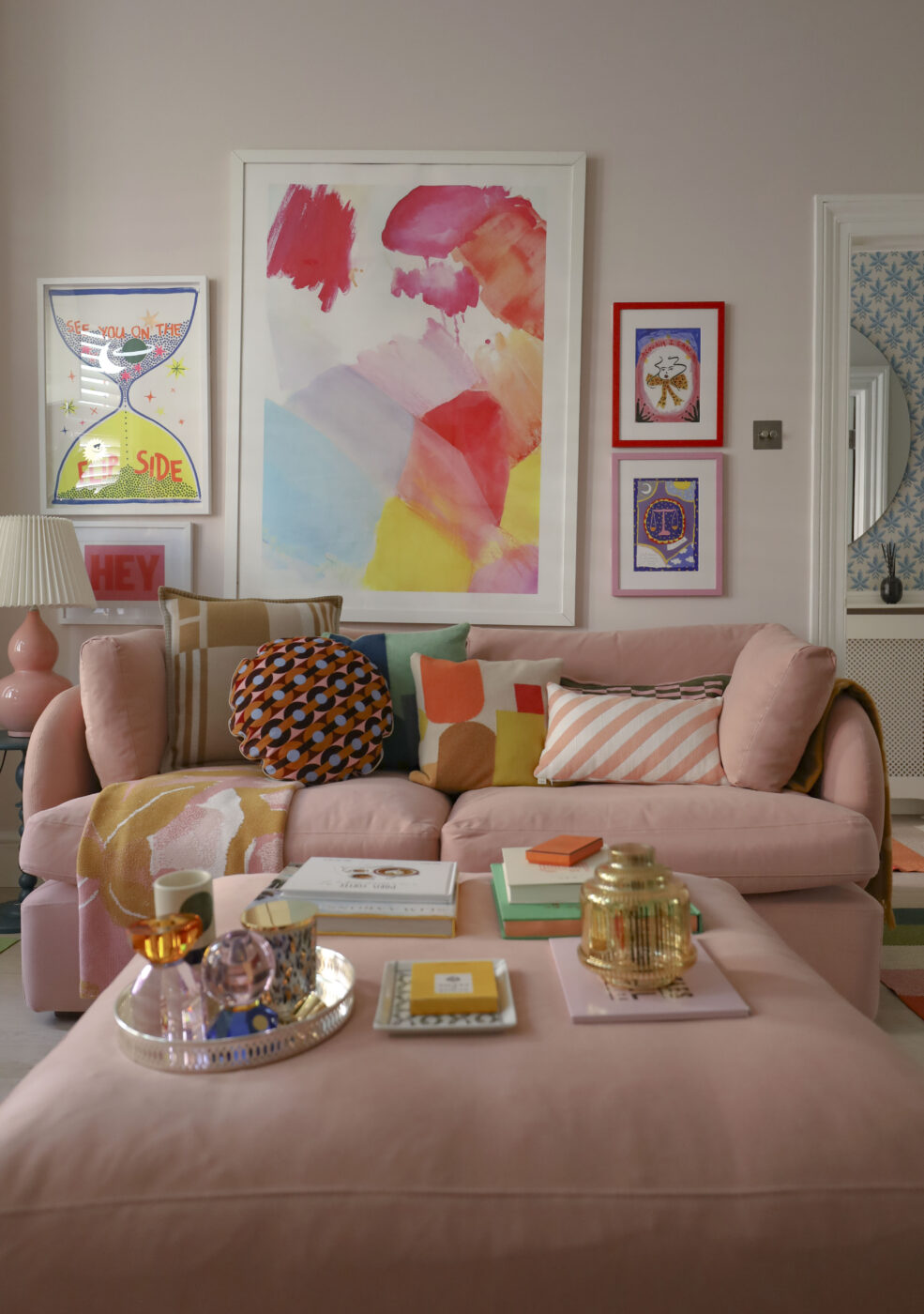 The Ren sofa, a pink modular sofa